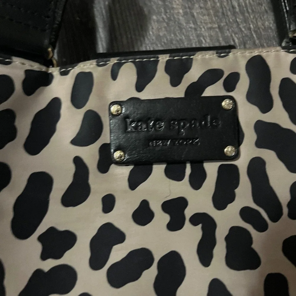 kate spade Beige and Black Leopard Print Satchel